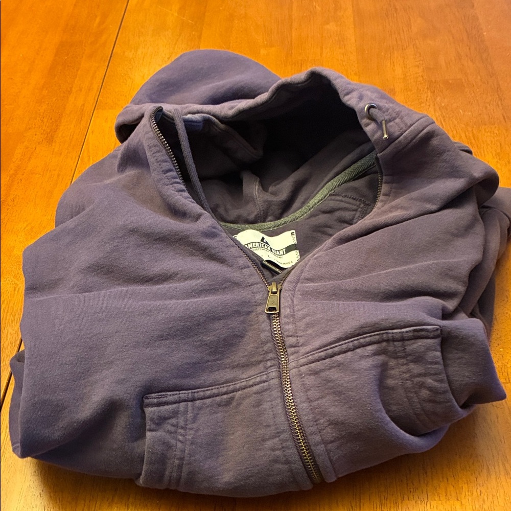 American Giant Purple Cotton Hoodie
